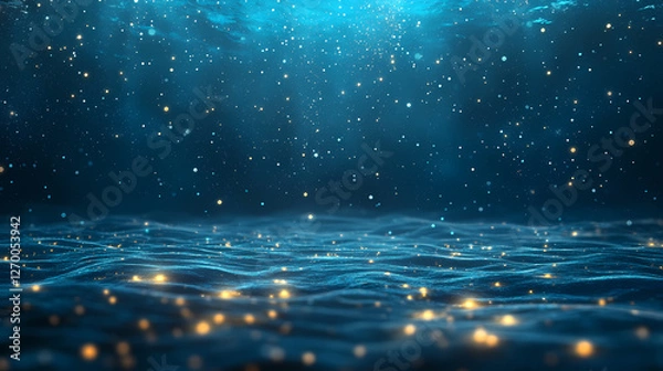 Fototapeta Background design for website in or resolution. Underwater Starfields. Illustration