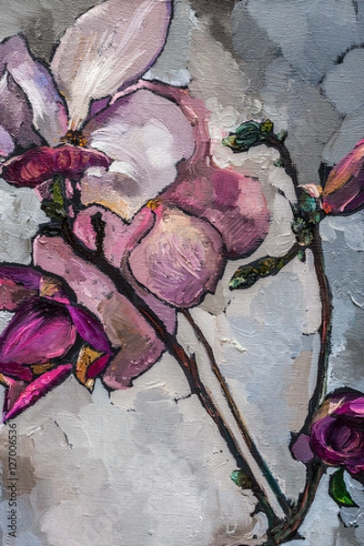 Obraz Oil painting still life with magnolia