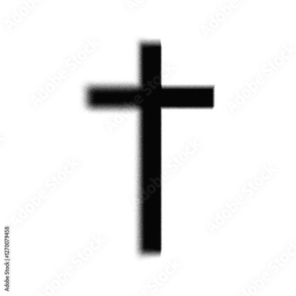 Fototapeta christian cross illustration grunge effect on white background