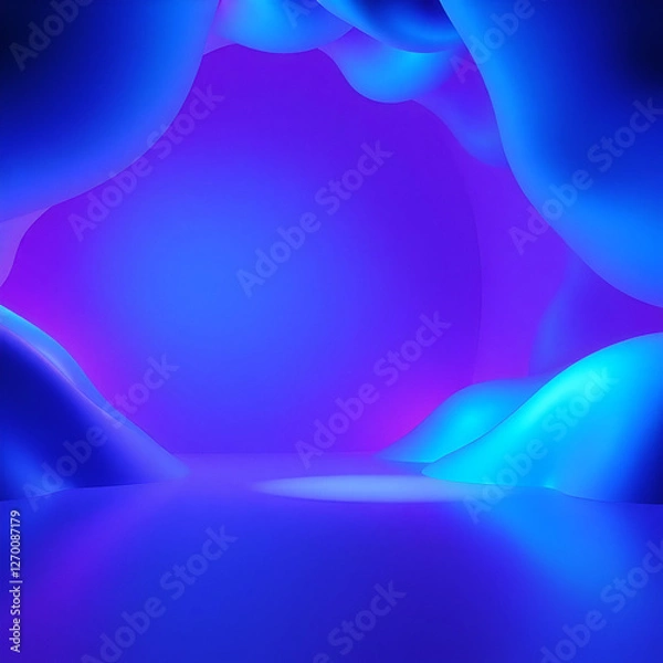 Obraz corridor in blue and wavy cream format