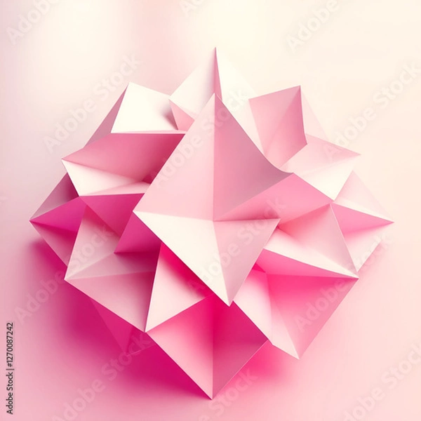 Obraz pink origami paper