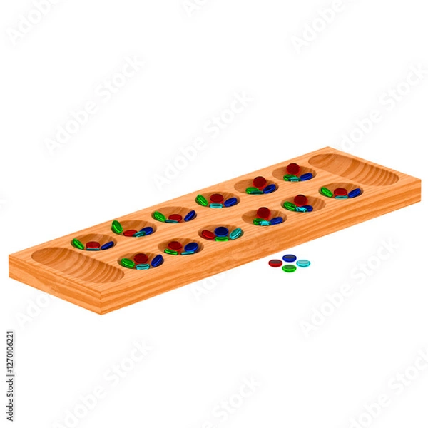 Fototapeta 3d render wooden board game with transparent background