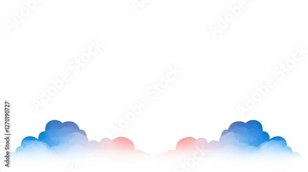 Fototapeta Vibrant abstract clouds in blue and pink hues, creating a dreamy sky background for design