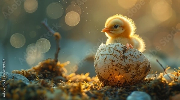 Obraz A chick coming out of its shell