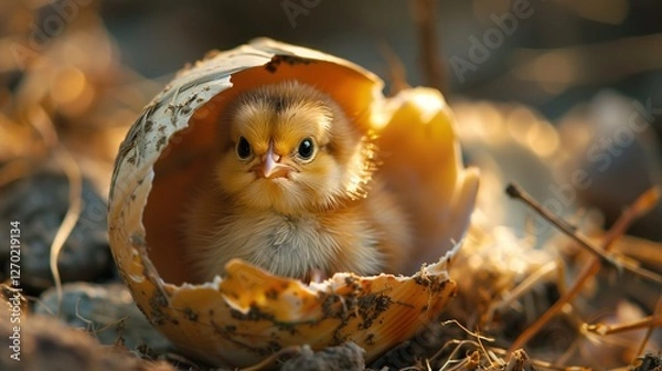 Obraz A chick coming out of its shell