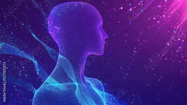 Fototapeta Digital Human in a Universe of Data