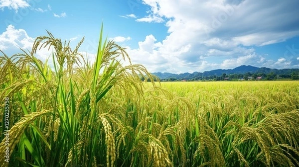 Fototapeta Advanced technology applied to rice fields