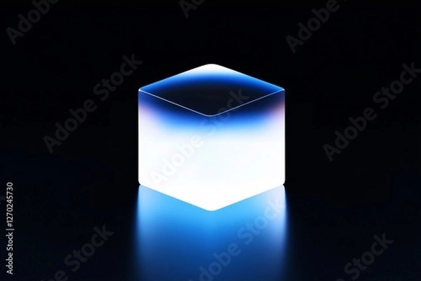 Obraz Crystal stone on blue background, minimalist design