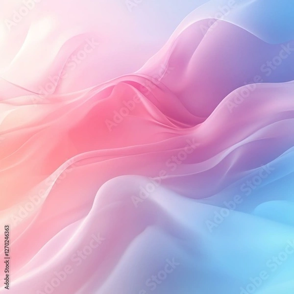 Fototapeta A vibrant and fluid abstract background featuring soft waves of pastel colors blending harmoniously. Perfect for creative projects, presentations, or digital art enhancements.