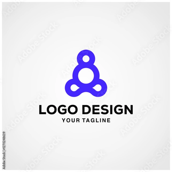 Obraz yoga logo blue simple