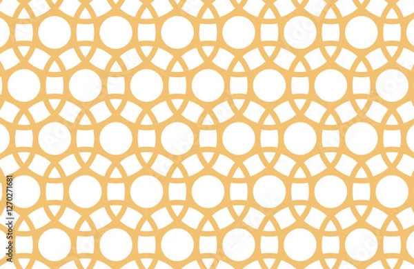 Fototapeta Seamless Pattern Swatch Overlapping Yellow Orange Circles Design White Background