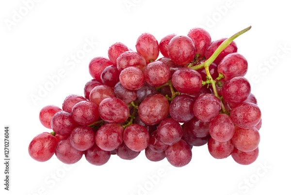 Fototapeta Ripe red grape isolated on white background