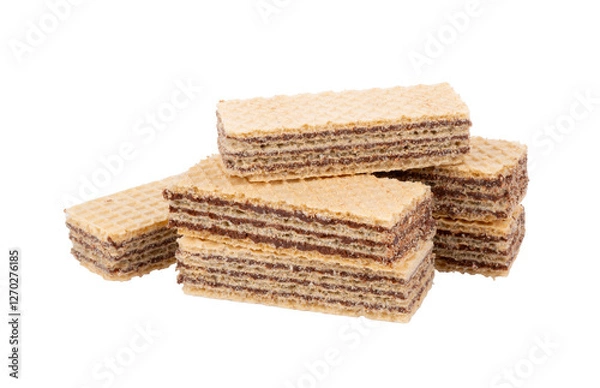 Fototapeta wafers with chocolate isolated on white background