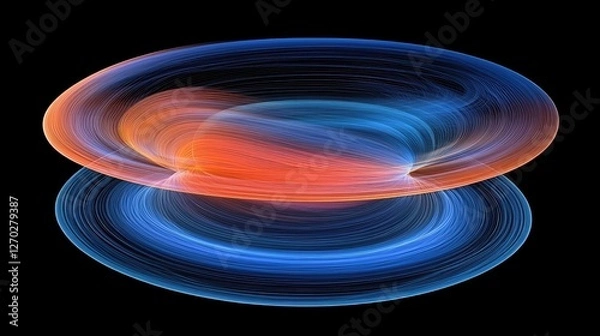 Obraz Abstract swirling patterns of blue and orange creating a mesmerizing visual effect