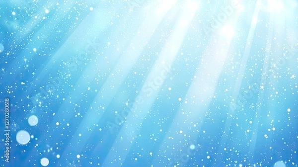 Obraz Ethereal underwater scene with soft light rays and shimmering particles creating a tranquil ambiance