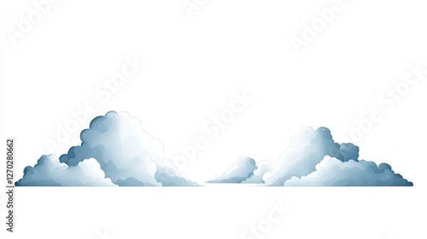 Obraz Soft, fluffy clouds billowing in a bright sky, creating a serene atmosphere for relaxation