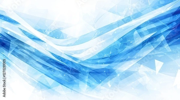 Fototapeta Abstract blue waves with light effects creating a serene and dynamic background for various uses