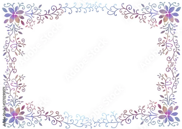 Fototapeta 花と蔓の水イラストイラスト