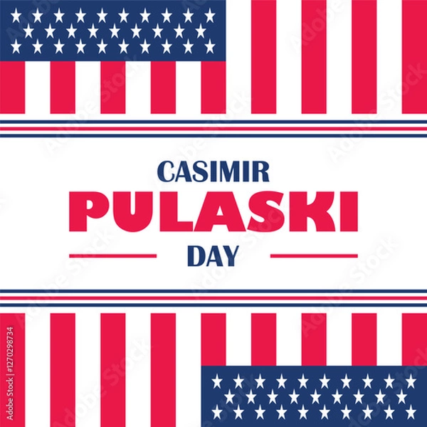Fototapeta Bold and Patriotic Casimir Pulaski Day Graphic