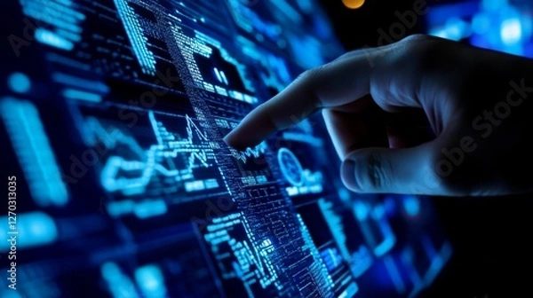 Obraz Professional Business Intelligence Software Interface with Data