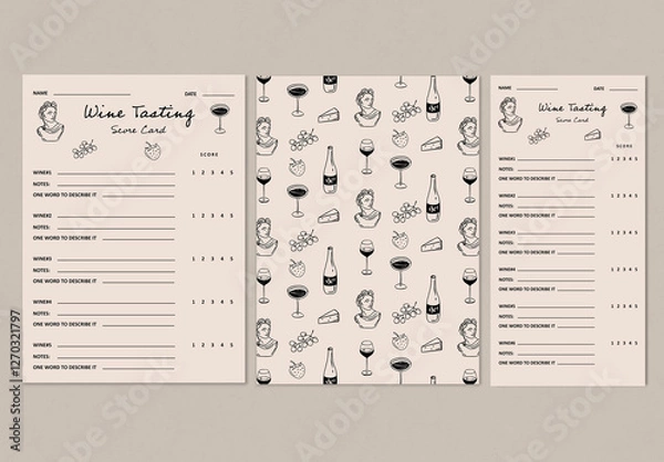 Obraz Wine Tasting Scorecard Layout Template