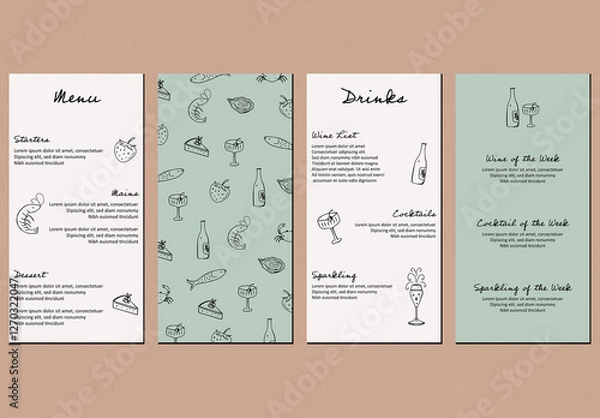 Obraz Food and Wine Menu Layout Template 