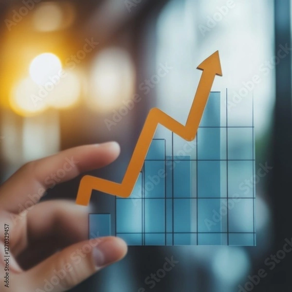 Fototapeta Handheld Growth Chart: A Glimpse into Business Success and Future Potential