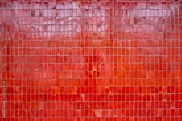 Obraz Red tiled wall background texture