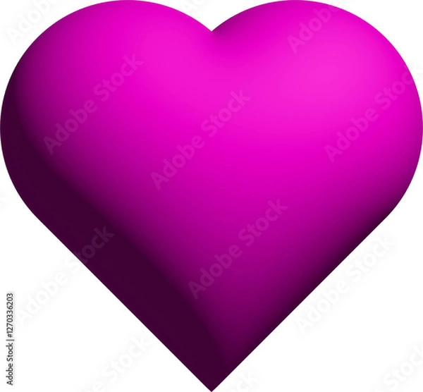 Fototapeta 3D heart isolated icon. Color Image. heart 3D illustration.