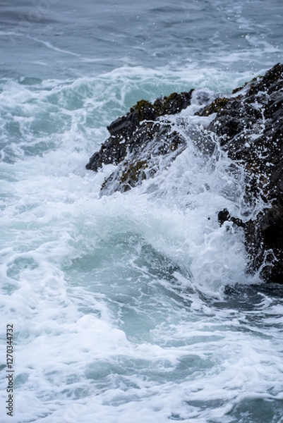 Obraz waves crashing on rocks