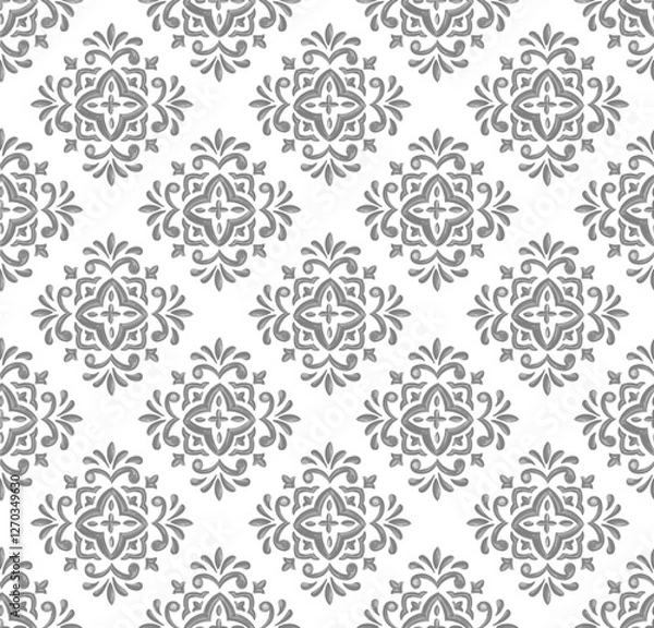 Fototapeta Watercolor Medallion repeat vector file, Traditional print, Moroccan tile pattern