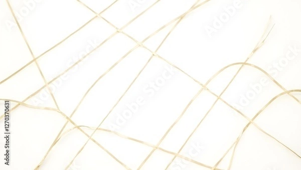 Obraz Luxurious golden lines forming a balanced grid on white canvas
