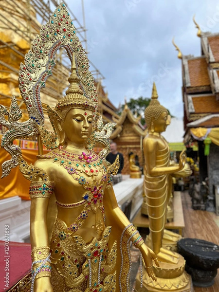 Fototapeta Buddha statues at Wat Phra That Doi Suthep