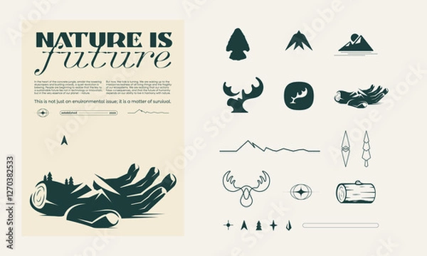 Obraz Outdoor poster print design graphic and symbol asset