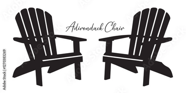 Obraz Simple Adirondack Chair Silhouette. Adirondack chair icon vector line art design