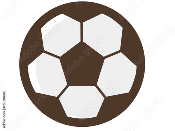 Fototapeta シンプルなサッカーボールのアイコン／ベクターイラスト素材（背景透明）