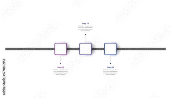 Obraz 3 Steps Timeline  Roadmap Infographic