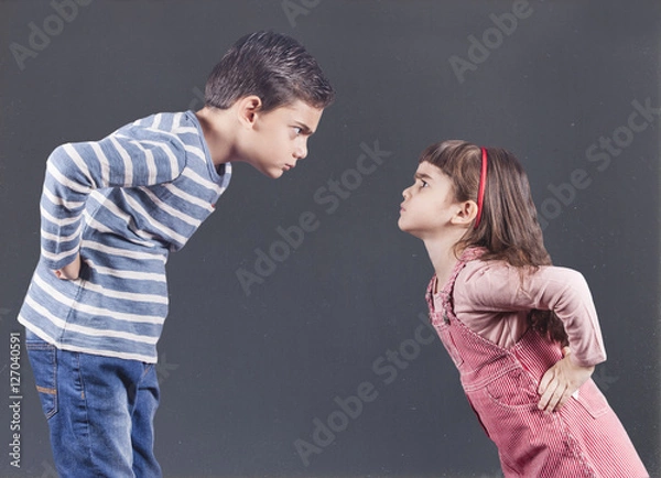 Obraz Brother and sister having an argument