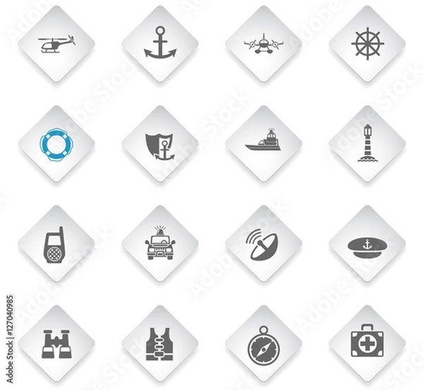 Fototapeta coastguard icon set
