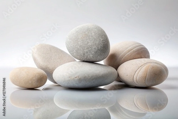Fototapeta Flat Rock Podium Product Display, Transparent Background - Mockup