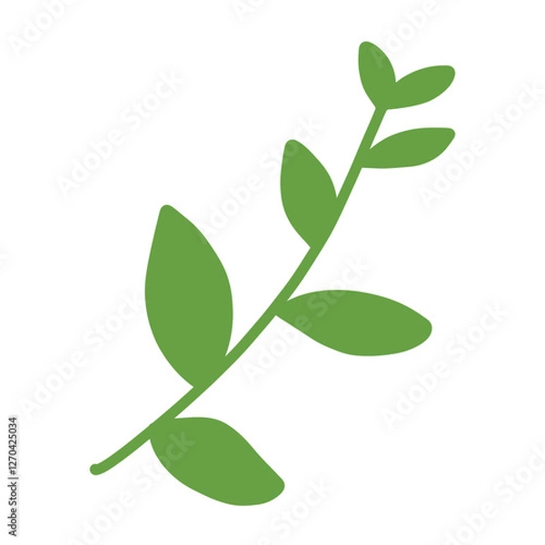 Obraz green leaves isolated on white background