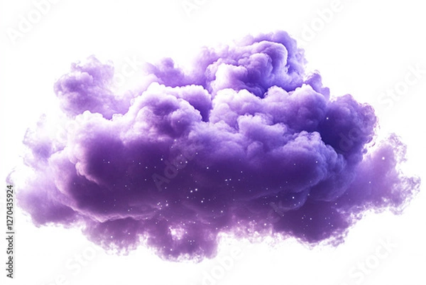 Obraz purple cloud with white stars isolated on white background