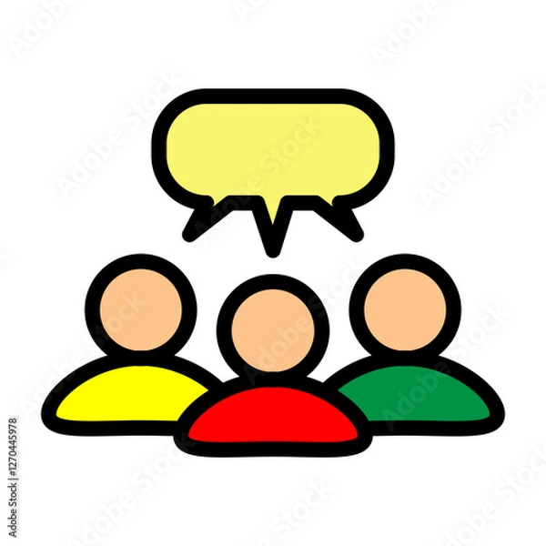 Fototapeta Group Chat Vector Filled Icon Design