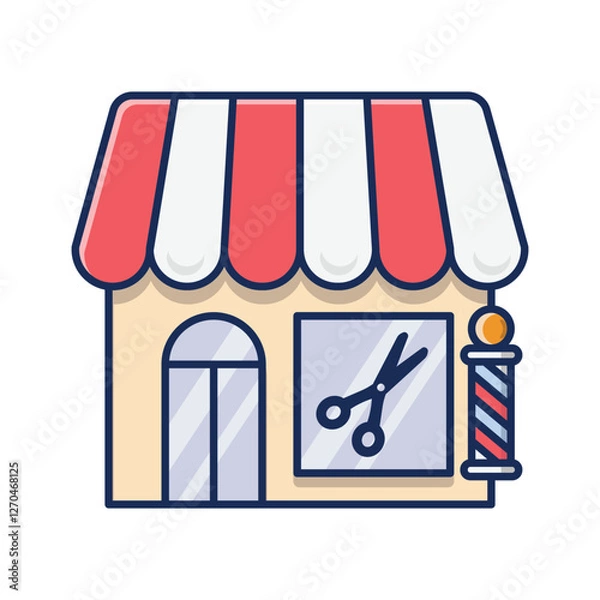 Obraz Barber shop building icon vector design template basic RGB