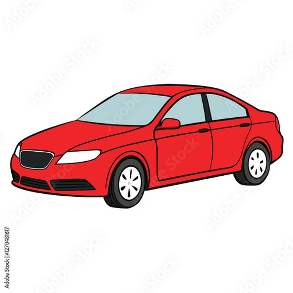 Obraz red car isolated on white