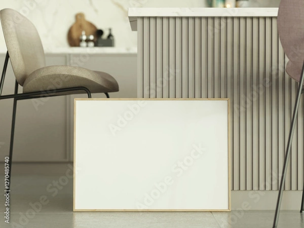 Fototapeta Chic Kitchen Mockup with Customizable Poster Frame for Design Projects