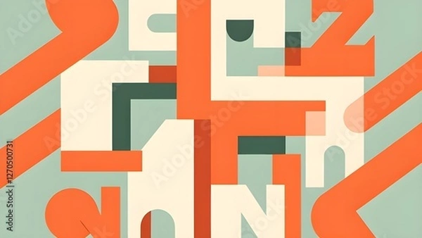 Fototapeta Retro contrasting creative pattern