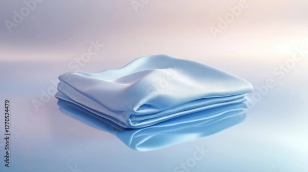 Fototapeta A simple folded flag icon, set against a soft, glowing background with subtle reflections
