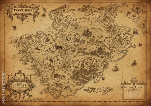 Obraz ファンタジー世界の宝の地図