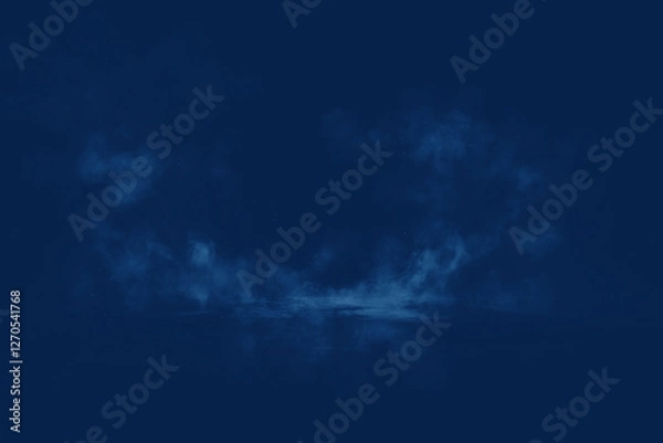 Fototapeta Empty fog room with floor Abstract stage of dark room concrete floor stage background